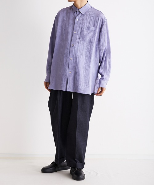Blanc YM(ブランワイエム)の「Blanc YM ブランワイエム / Acetate Wide Shirt オーバーサイズ アセテートワイドシャツ トロミシャツ / BL-22S-AWS(シャツ/ブラウス・メンズ・キナリ/サックスブルー・MEDIUM/SMALL)」の20枚目の写真