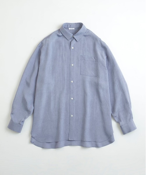 Blanc YM(ブランワイエム)の「Blanc YM ブランワイエム / Acetate Wide Shirt オーバーサイズ アセテートワイドシャツ トロミシャツ / BL-22S-AWS(シャツ/ブラウス・メンズ・キナリ/サックスブルー・MEDIUM/SMALL)」の21枚目の写真