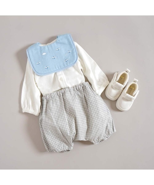 10mois（ディモワ）の「10mois ひこうきスタイ（スタイ/よだれかけ・キッズ・ベージュ/ブルー・ONE SIZE）」の14枚目の写真