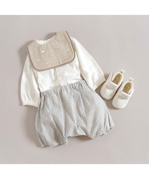 10mois（ディモワ）の「10mois ひこうきスタイ（スタイ/よだれかけ・キッズ・ベージュ/ブルー・ONE SIZE）」の3枚目の写真