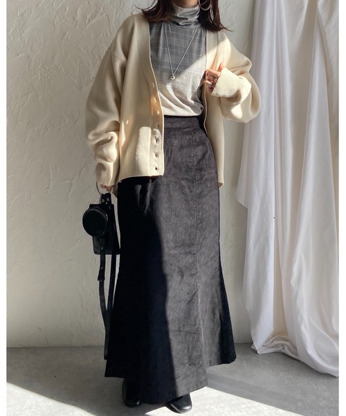 She's Closet(シーズクローゼット)の「タータンチェック柄ボトルネック長袖カットソートップス(Tシャツ/カットソー・レディース・グレイッシュベージュ/ブラック・FREE)」の11枚目の写真