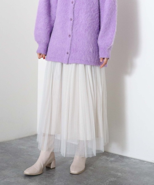 archives（アルシーヴ）の「チュールプリーツスカート（スカート・レディース・ブラック/パープル/ブルーグレー/アイボリー・MEDIUM）」の11枚目の写真