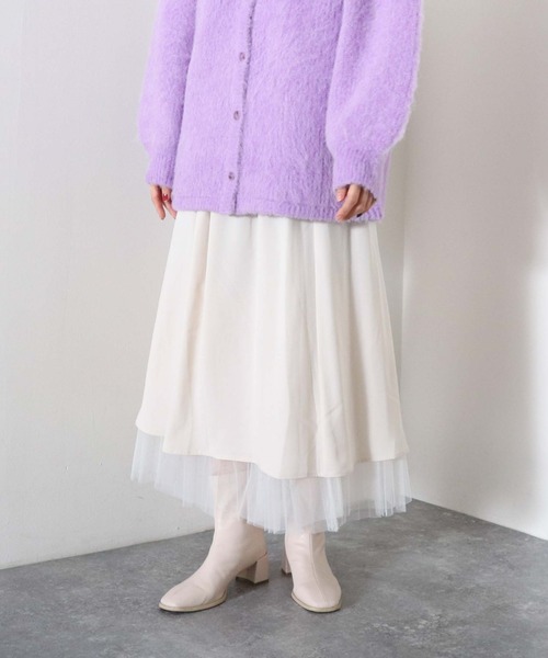 archives（アルシーヴ）の「チュールプリーツスカート（スカート・レディース・ブラック/パープル/ブルーグレー/アイボリー・MEDIUM）」の10枚目の写真