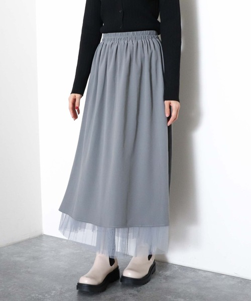 archives（アルシーヴ）の「チュールプリーツスカート（スカート・レディース・ブラック/パープル/ブルーグレー/アイボリー・MEDIUM）」の16枚目の写真