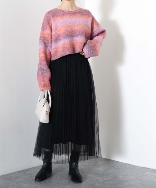 archives（アルシーヴ）の「チュールプリーツスカート（スカート・レディース・ブラック/パープル/ブルーグレー/アイボリー・MEDIUM）」の20枚目の写真