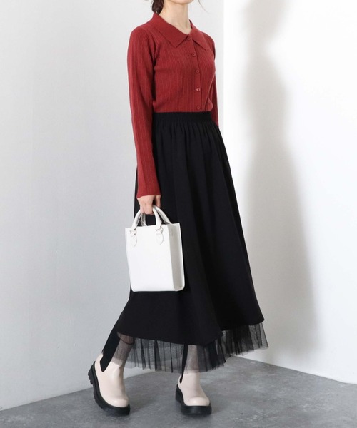 archives（アルシーヴ）の「チュールプリーツスカート（スカート・レディース・ブラック/パープル/ブルーグレー/アイボリー・MEDIUM）」の22枚目の写真