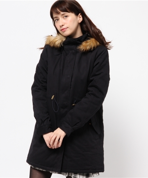 one after another NICE CLAUP（ワンアフターアナザーナイスクラップ）の「【ナイスクラップ】モッズコート（その他アウター・レディース・カーキ/ネイビー・FREE）」の2枚目の写真