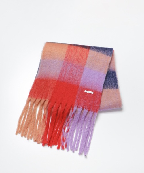 ITEMS URBANRESEARCH(アイテムズ アーバンリサーチ)の「ブークレブロックチェックストール(ストール/ショール・レディース・レッド/オフホワイト/オレンジ/ブルー・ONE)」の15枚目の写真