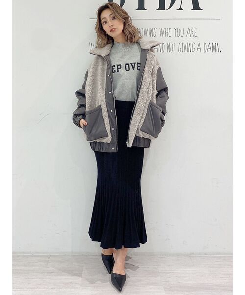 GYDA(ジェイダ)の「【SETUP着用可】マーメイドケーブルニットスカート(スカート・レディース・ブラック/ピンク/アイボリー/ベージュ・FREE)」の10枚目の写真