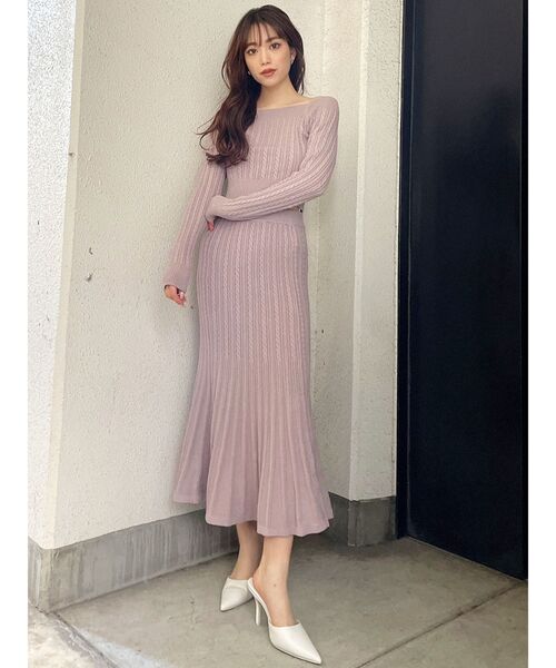 GYDA(ジェイダ)の「【SETUP着用可】マーメイドケーブルニットスカート(スカート・レディース・ブラック/ピンク/アイボリー/ベージュ・FREE)」の19枚目の写真