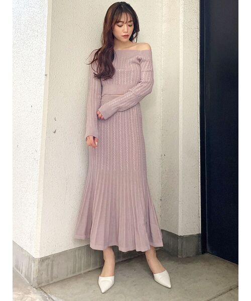 GYDA(ジェイダ)の「【SETUP着用可】マーメイドケーブルニットスカート(スカート・レディース・ブラック/ピンク/アイボリー/ベージュ・FREE)」の21枚目の写真