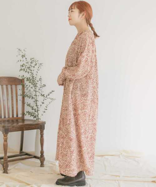 ITEMS URBANRESEARCH(アイテムズ アーバンリサーチ)の「ペイズリーラグランワンピース(ワンピース・レディース・ベージュ/ブラック/アイボリー・FREE)」の9枚目の写真
