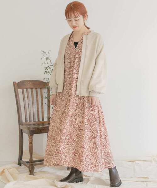 ITEMS URBANRESEARCH(アイテムズ アーバンリサーチ)の「ペイズリーラグランワンピース(ワンピース・レディース・ベージュ/ブラック/アイボリー・FREE)」の13枚目の写真