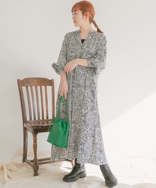 ITEMS URBANRESEARCH(アイテムズ アーバンリサーチ)の「ペイズリーラグランワンピース(ワンピース・レディース・ベージュ/ブラック/アイボリー・FREE)」の19枚目の写真