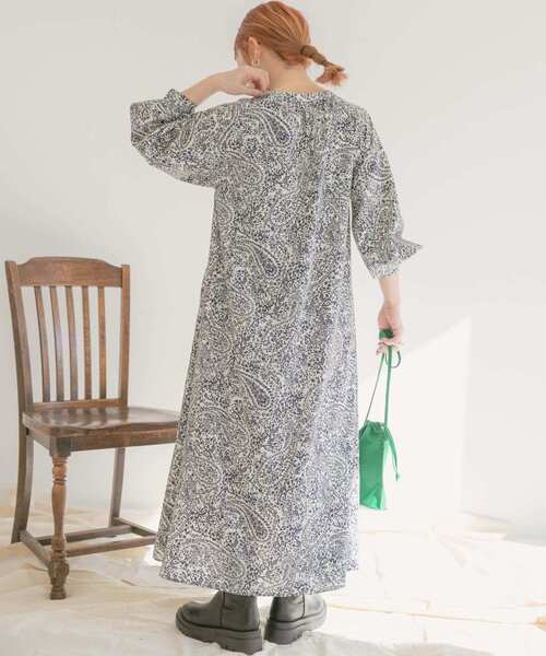 ITEMS URBANRESEARCH(アイテムズ アーバンリサーチ)の「ペイズリーラグランワンピース(ワンピース・レディース・ベージュ/ブラック/アイボリー・FREE)」の20枚目の写真