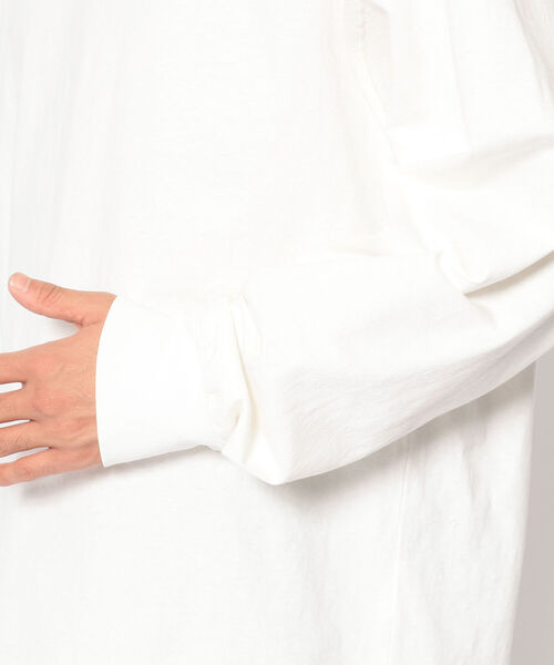 REMI RELIEF（レミレリーフ）の「REMI RELIEF(レミレリーフ)　別注16天竺ロンT 無地（Tシャツ/カットソー・メンズ・オフホワイト/ブラック・LARGE/SMALL/MEDIUM）」の6枚目の写真