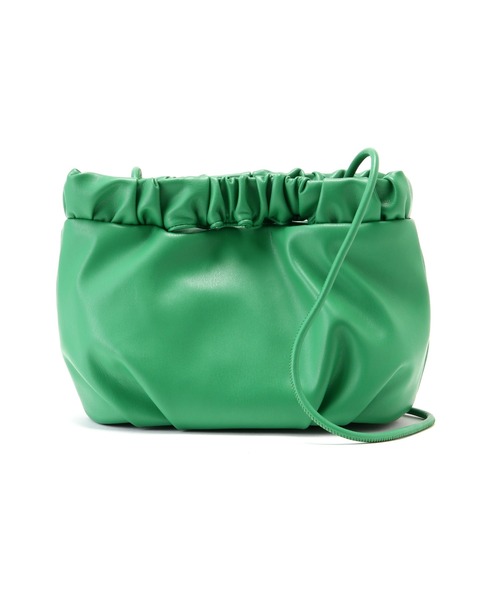 NATURAL BEAUTY BASIC（ナチュラルビューティーベーシック）の「シャーリングハンドルクラッチ（クラッチバッグ・レディース・ブラック/グリーン・ﾌﾘ-）」の10枚目の写真