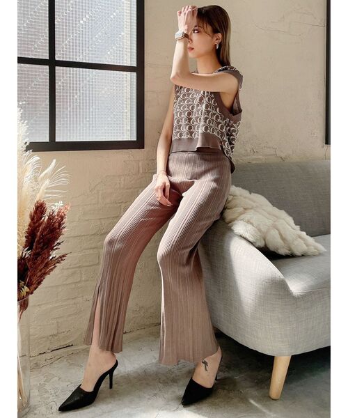 GYDA（ジェイダ）の「【セットアップ着用可】ランダムフレアニットパンツ（その他パンツ・レディース・ブラック/ベージュ・FREE）」の10枚目の写真