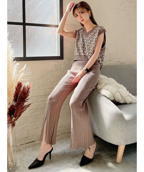 GYDA（ジェイダ）の「【セットアップ着用可】ランダムフレアニットパンツ（その他パンツ・レディース・ブラック/ベージュ・FREE）」の12枚目の写真