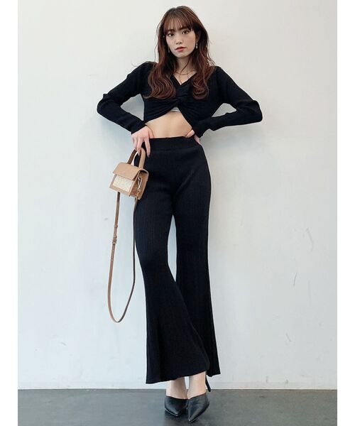 GYDA（ジェイダ）の「【セットアップ着用可】ランダムフレアニットパンツ（その他パンツ・レディース・ブラック/ベージュ・FREE）」の8枚目の写真