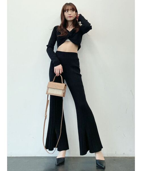 GYDA（ジェイダ）の「【セットアップ着用可】ランダムフレアニットパンツ（その他パンツ・レディース・ブラック/ベージュ・FREE）」の9枚目の写真