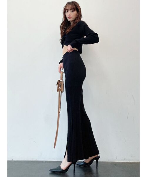 GYDA（ジェイダ）の「【セットアップ着用可】ランダムフレアニットパンツ（その他パンツ・レディース・ブラック/ベージュ・FREE）」の11枚目の写真