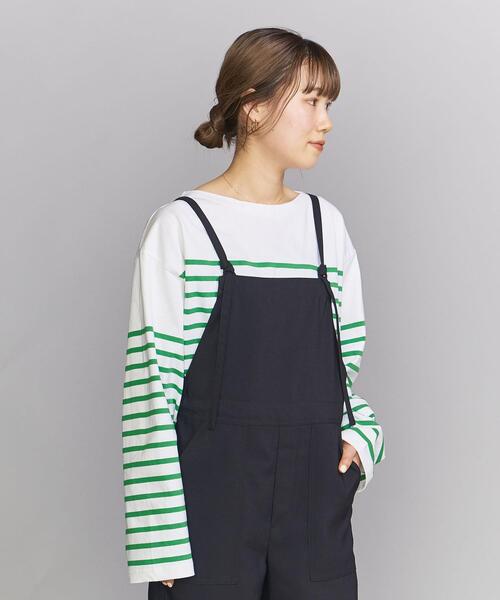 BEAUTY&YOUTH UNITED ARROWS(ビューティーアンドユースユナイテッドアローズ)の「BY パネル バスクボーダー ロングスリーブ プルオーバー -ウォッシャブル-(Tシャツ/カットソー・レディース・ネイビー/ピンク/ケリー・FREE)」の7枚目の写真