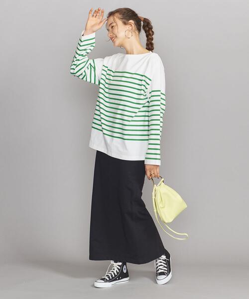 BEAUTY&YOUTH UNITED ARROWS（ビューティーアンドユースユナイテッドアローズ）の「BY パネル バスクボーダー ロングスリーブ プルオーバー -ウォッシャブル-（Tシャツ/カットソー・レディース・ケリー/ネイビー/ピンク・FREE）」の4枚目の写真