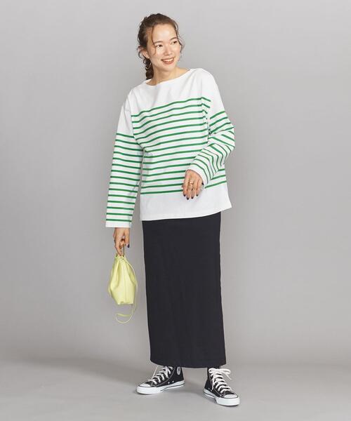 BEAUTY&YOUTH UNITED ARROWS（ビューティーアンドユースユナイテッドアローズ）の「BY パネル バスクボーダー ロングスリーブ プルオーバー -ウォッシャブル-（Tシャツ/カットソー・レディース・ケリー/ネイビー/ピンク・FREE）」の5枚目の写真