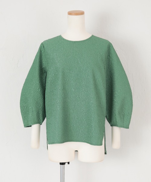 UR'S(ユアーズ)の「ふくれジャガードバルーン袖トップス(Tシャツ/カットソー・レディース・ブラック/グレイッシュベージュ/オフホワイト/グリーン・L/M/S)」の20枚目の写真