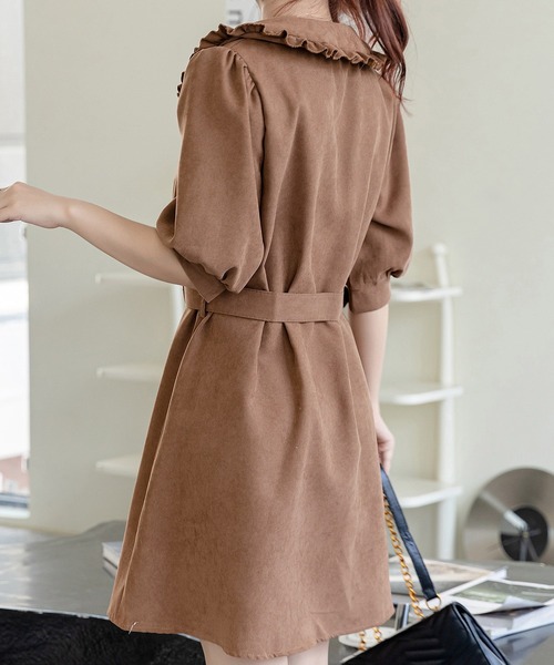 DAY CLOSET(デイ クローゼット)の「レディース ピーターパン襟のぽわん袖ミニワンピース(ワンピース・レディース・ブラック/ブルー/アイボリー/キャメル/ピンク/グレー/ブラウン・ONE SIZE)」の16枚目の写真