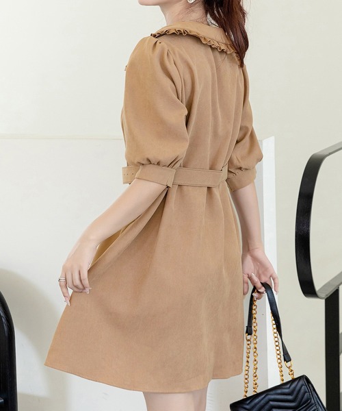 DAY CLOSET(デイ クローゼット)の「レディース ピーターパン襟のぽわん袖ミニワンピース(ワンピース・レディース・ブラック/ブルー/アイボリー/キャメル/ピンク/グレー/ブラウン・ONE SIZE)」の10枚目の写真