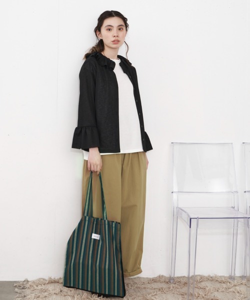 Libra Cue（リブラ キュー）の「デイリーストライプトートバック（トートバッグ・レディース・ブルー/グリーン・FREE）」の14枚目の写真