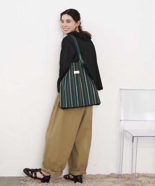 Libra Cue（リブラ キュー）の「デイリーストライプトートバック（トートバッグ・レディース・ブルー/グリーン・FREE）」の15枚目の写真