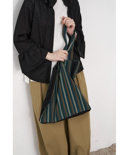 Libra Cue（リブラ キュー）の「デイリーストライプトートバック（トートバッグ・レディース・ブルー/グリーン・FREE）」の17枚目の写真
