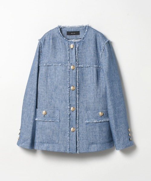 allureville(アルアバイル)の「MANTECO フリンジノーカラージャケット(ノーカラージャケット・レディース・ブルー/ブラウン・1/2)」の9枚目の写真