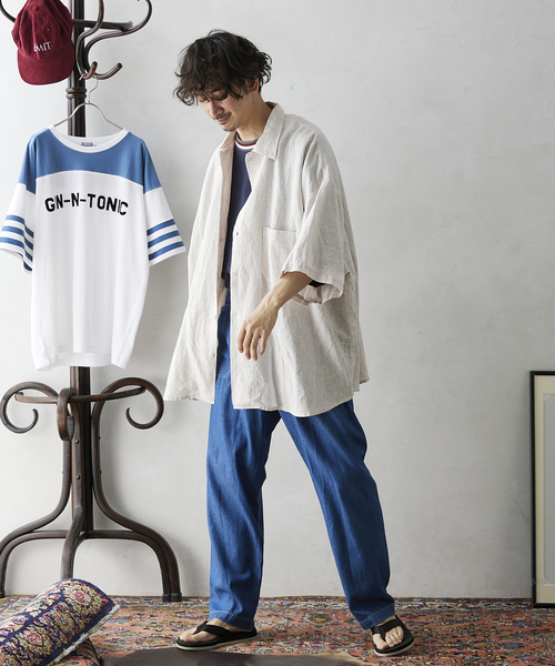 JOURNAL STANDARD relume（ジャーナルスタンダード　レリューム）の「【ARMY TWILL / アーミーツイル】別注 ストライプスラブシャツ（シャツ/ブラウス・メンズ・ホワイト/ナチュラル/ホワイト系その他・LARGE/MEDIUM）」の4枚目の写真