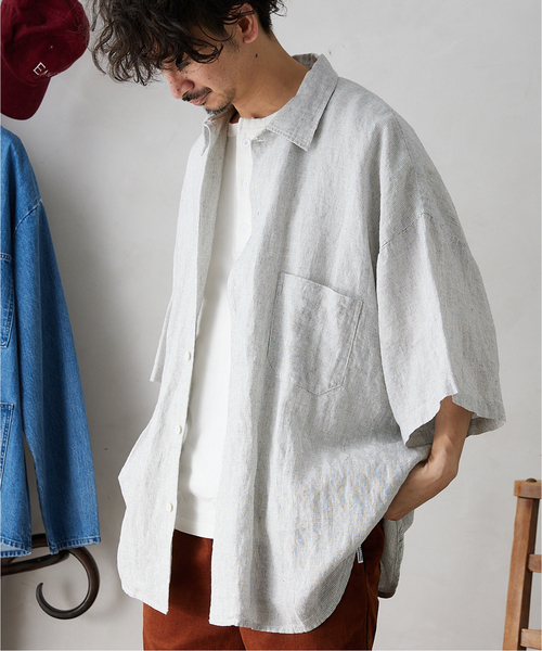 JOURNAL STANDARD relume（ジャーナルスタンダード　レリューム）の「【ARMY TWILL / アーミーツイル】別注 ストライプスラブシャツ（シャツ/ブラウス・メンズ・ホワイト/ナチュラル/ホワイト系その他・LARGE/MEDIUM）」の10枚目の写真
