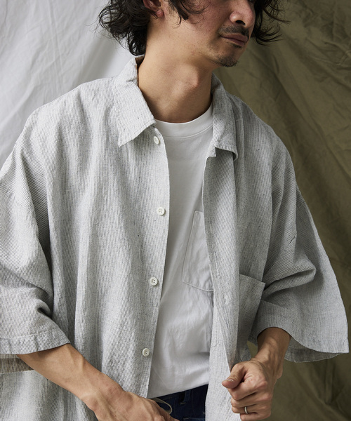 JOURNAL STANDARD relume（ジャーナルスタンダード　レリューム）の「【ARMY TWILL / アーミーツイル】別注 ストライプスラブシャツ（シャツ/ブラウス・メンズ・ホワイト/ナチュラル/ホワイト系その他・LARGE/MEDIUM）」の22枚目の写真