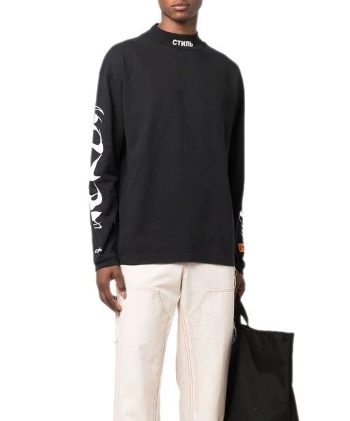 HERON PRESTON（ヘロンプレストン）の「【HERON PRESTON】LS TURTLENECK HP BRUSH（Tシャツ/カットソー・メンズ・ブラック×ホワイト・M）」の2枚目の写真