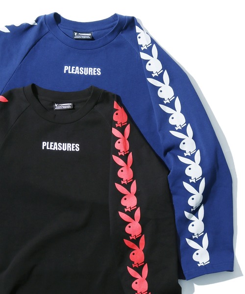 PLEASURES(プレジャー)の「PLEASURES×PLAY BOY/プレジャーズ×プレイボーイ PLAYBOY RAGLAN LONG SLEEVE TEE ロンT ロングスリーブ(Tシャツ/カットソー・メンズ・ブラック/ネイビー・M/XL/L)」の12枚目の写真