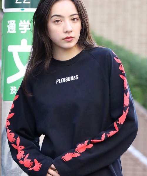 PLEASURES(プレジャー)の「PLEASURES×PLAY BOY/プレジャーズ×プレイボーイ PLAYBOY RAGLAN LONG SLEEVE TEE ロンT ロングスリーブ(Tシャツ/カットソー・メンズ・ブラック/ネイビー・M/XL/L)」の18枚目の写真