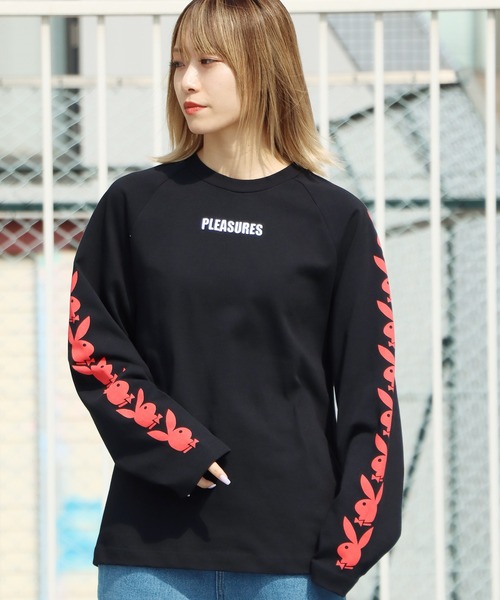 PLEASURES(プレジャー)の「PLEASURES×PLAY BOY/プレジャーズ×プレイボーイ PLAYBOY RAGLAN LONG SLEEVE TEE ロンT ロングスリーブ(Tシャツ/カットソー・メンズ・ブラック/ネイビー・M/XL/L)」の19枚目の写真
