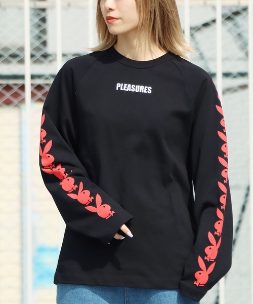 PLEASURES(プレジャー)の「PLEASURES×PLAY BOY/プレジャーズ×プレイボーイ PLAYBOY RAGLAN LONG SLEEVE TEE ロンT ロングスリーブ(Tシャツ/カットソー・メンズ・ブラック/ネイビー・M/XL/L)」の20枚目の写真