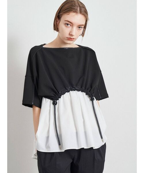 ELENDEEK（エレンディーク）の「パイピングカットソーセットブラウス（シャツ/ブラウス・レディース・ブラック/オフホワイト・FREE）」の10枚目の写真