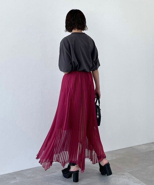 PAGEBOY（ページボーイ）の「コウショクライトプリーツスカート（スカート・レディース・コーラルピンク/カーキ/ブラック・FREE）」の8枚目の写真