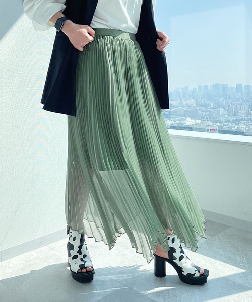 PAGEBOY（ページボーイ）の「コウショクライトプリーツスカート（スカート・レディース・コーラルピンク/カーキ/ブラック・FREE）」の9枚目の写真