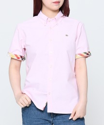 20413アーノルドパーマー半袖シャツピンクX白ストライプサイズ3