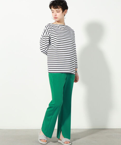 NOLLEY’S(ノーリーズ)の「◇【WEB限定】ポンチインナースリットパンツ(その他パンツ・レディース・ライトブルー/ブラック/ベージュ/グリーン・38/36)」の5枚目の写真
