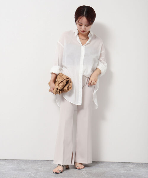NOLLEY’S(ノーリーズ)の「◇【WEB限定】ポンチインナースリットパンツ(その他パンツ・レディース・ライトブルー/ブラック/ベージュ/グリーン・38/36)」の17枚目の写真